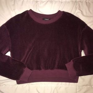 Velvet long sleeve sweater